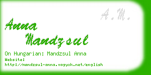 anna mandzsul business card